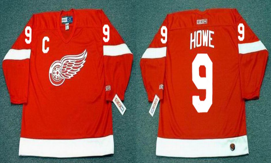 2019 Men Detroit Red Wings #9 Howe Red CCM NHL jerseys1->detroit red wings->NHL Jersey
